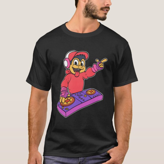 Monkey DJ Music Lover Gift retro T-Shirt (Vorderseite)
