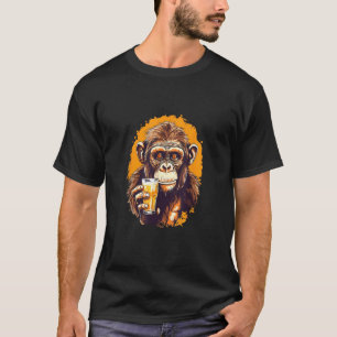 Monkey Drink Beer Funny Beer Drinker Betrunken Gor T-Shirt