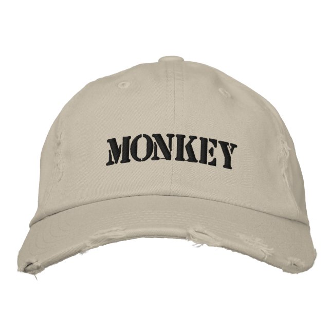 MONKEY EMBROIDERED BASEBALL HAT BESTICKTE BASEBALLKAPPE (Vorderseite)