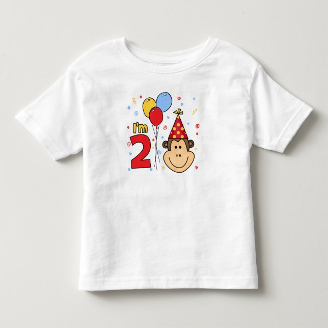 Monkey Face 2. Geburtstag Kleinkind T-shirt (Vorderseite)