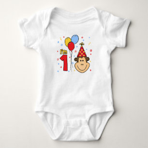 Monkey Face First Birthday Baby Strampler