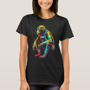 Monkey Fanatsy Chimpanzee Colorful Art T-Shirt