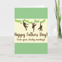 Monkey Fathers Day Card Wird