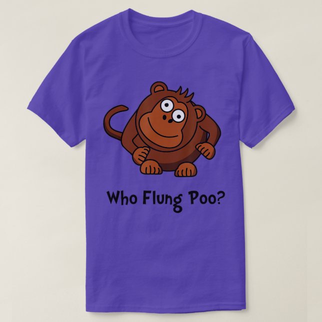 Monkey Flung Poo Funny  T-Shirt (Design vorne)