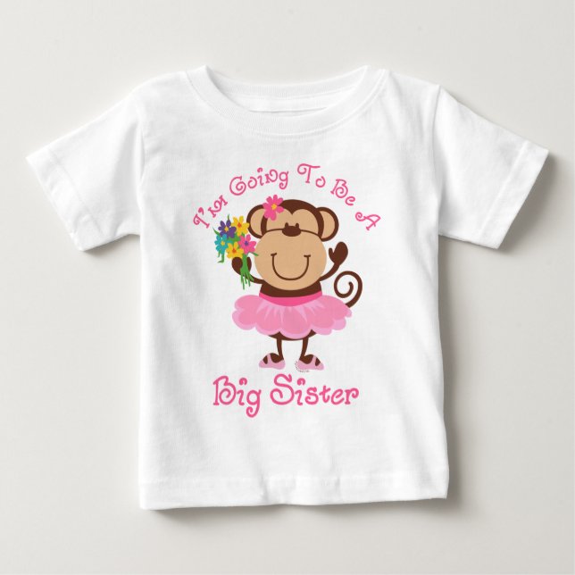 Monkey Future Big Sister Baby T-shirt (Vorderseite)