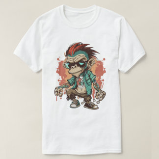 Monkey Gangster Cartoon Herren Basic T - Shirt