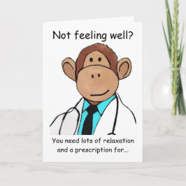 Monkey Get Well Card Karte