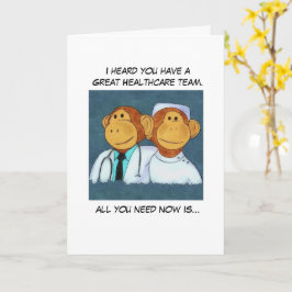 Monkey Get Well Card Karte