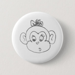 Monkey Girl Button