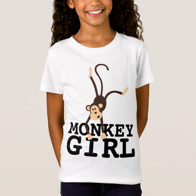 MONKEY GIRL FUNNY GIRLS KIDS T - SHIRT (Vorderseite)