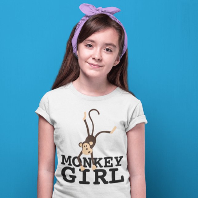 MONKEY GIRL FUNNY GIRLS KIDS T - SHIRT (Von Creator hochgeladen)