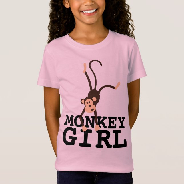 MONKEY GIRL FUNNY GIRLS KIDS T - SHIRT (Vorderseite)