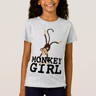 MONKEY GIRL FUNNY GIRLS KIDS T - SHIRT