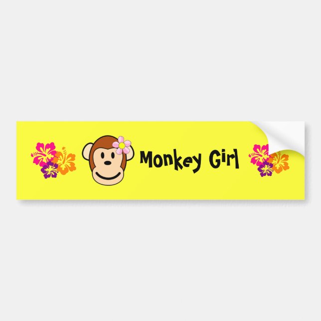 Monkey Girl Island Blume Autoaufkleber (Vorne)