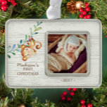 Monkey Girls Baby's First Christmas Foto Ornament Rahmen-Ornament Silber<br><div class="desc">Niedliche Dschungelsafari Affen Baby Girls Erste Weihnachtsschmuck. . Matching Artikel in unserem Shop erhältlich.</div>