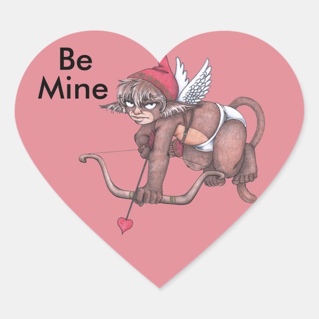 Monkey Gnome Cupid Stickers (Vorderseite)