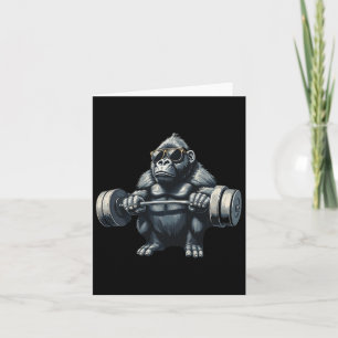 Monkey Gorilla Bodybuilding Muscles Fitness Gym Karte