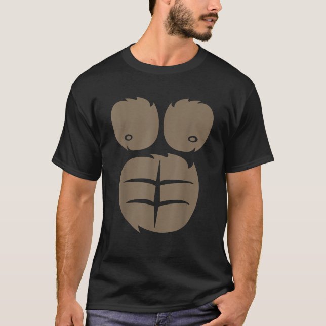 Monkey Gorilla Kostüm T-Shirt Tier Bauch Extravaga (Vorderseite)