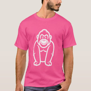 Monkey Gorilla Niedliche Tiere Minimalistischer Go T-Shirt