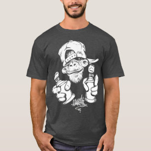 Monkey Graffiti Hip Hop Rap Music Ape Graphic T-Shirt