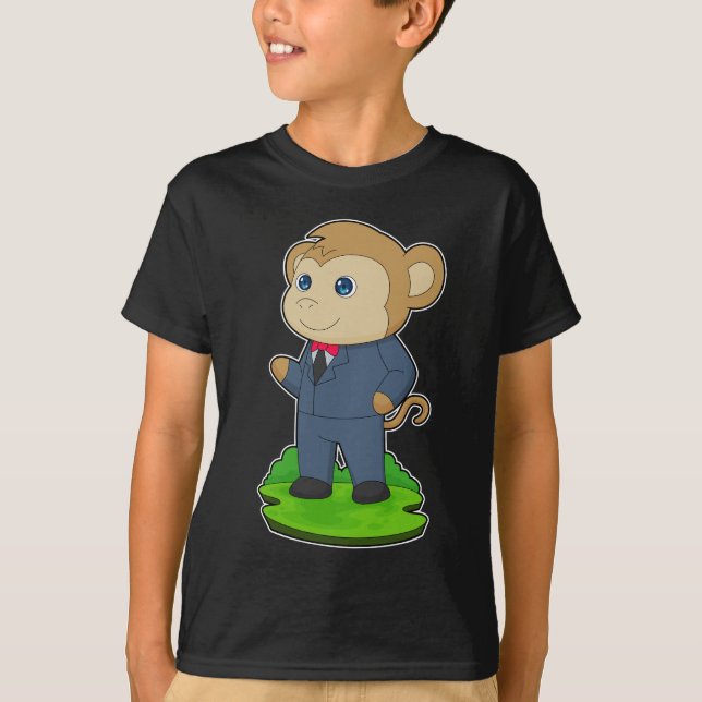 Monkey Groom Anzug Wedding T-Shirt (Vorderseite)