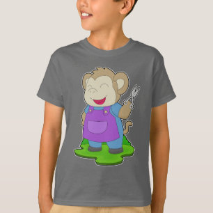 Monkey Hairdresser Schere T-Shirt