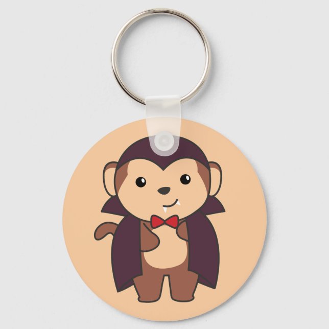Monkey Halloween Niedlich Devil Kids Vampir Kostüm Schlüsselanhänger (Vorderseite)