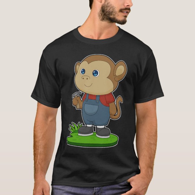 Monkey Handwerker Hammer T-Shirt (Vorderseite)