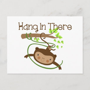 Monkey Hang in There Postkarte