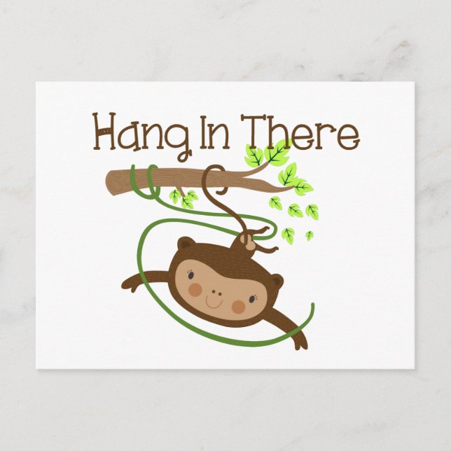 Monkey Hang in There Postkarte (Vorderseite)