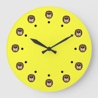 Monkey Heads Große Wanduhr