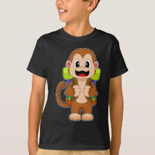 Monkey Hiker Rucksack Wandern T-Shirt