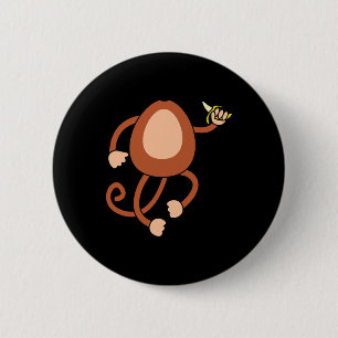 Monkey Holding Banana Kostüm Spaß leicht Halloween Button