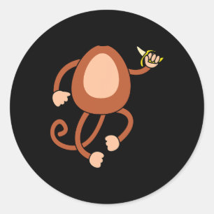 Monkey Holding Nana Kostümspass Easy Halloween Gif Runder Aufkleber