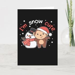 Monkey I Love You Snow Much Snowman Pun Feiertagskarte