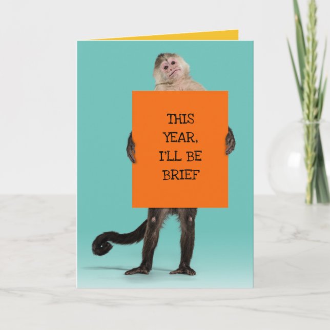 Monkey ist in seinen Briefs Funny Birthday kurz Karte (Vorderseite)