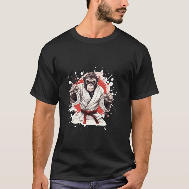 Monkey Karate Animal Fighter Judo T-Shirt (Vorderseite)