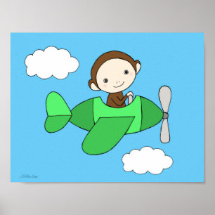 Monkey Kinderzimmer Print Niedlich Happy Monkey au Poster