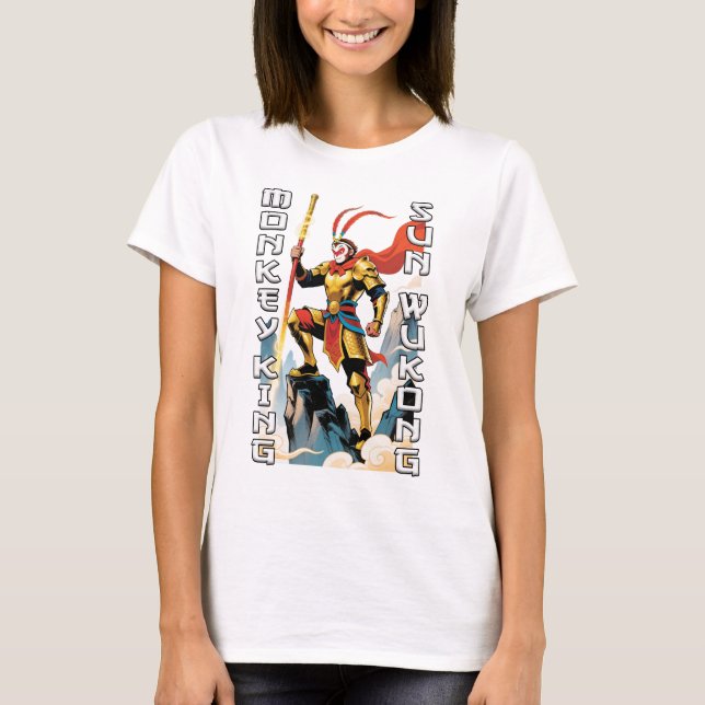 Monkey King Comic Women White T-Shirt (Vorderseite)