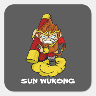 MONKEY KING SUN WUKONG QUADRATISCHER AUFKLEBER