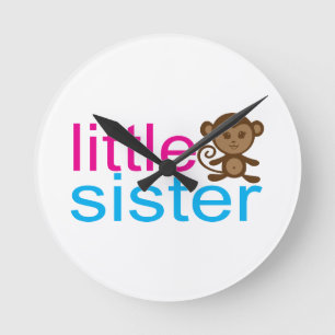 Monkey Little Sister Runde Wanduhr