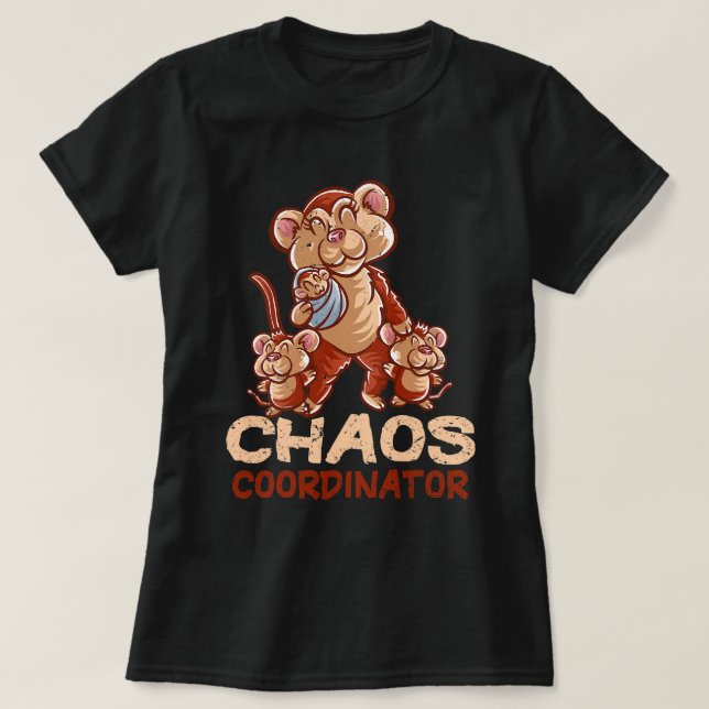 Monkey Mama Chaos Coordinator Mommy Chimpanzee Mot T-Shirt (Design vorne)