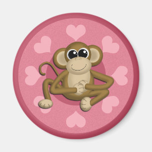 Monkey Me Pink-Liebe-Magnet Magnet