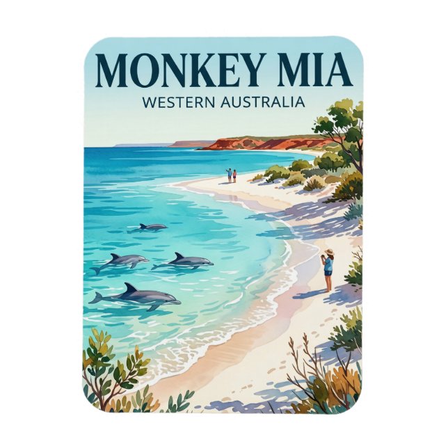 Monkey Mia Australien Magnet (Vertikal)