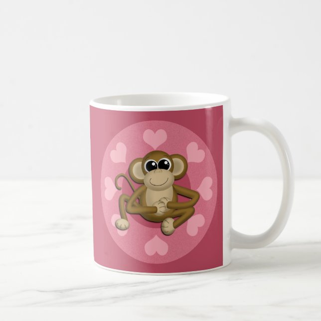 Monkey mich rosa Liebe-Tasse Kaffeetasse (Rechts)
