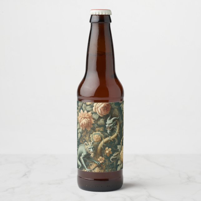 Monkey Minion Mischief - Gotisches Barock Bierflaschenetikett (Vorderseite)