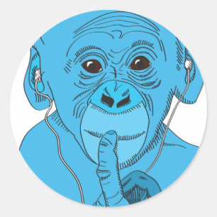 Monkey Music Runder Aufkleber