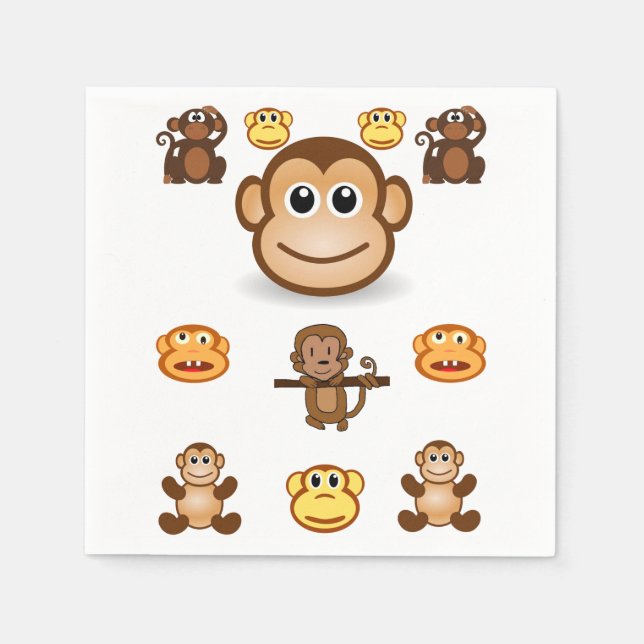 Monkey Napkin Serviette (Vorderseite)