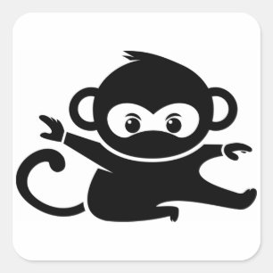 Monkey Ninja Quadratischer Aufkleber