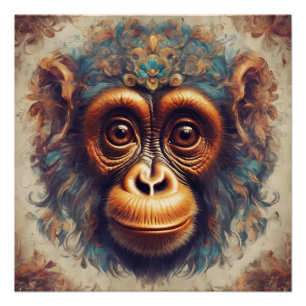 Monkey no 1 Glossy Poster